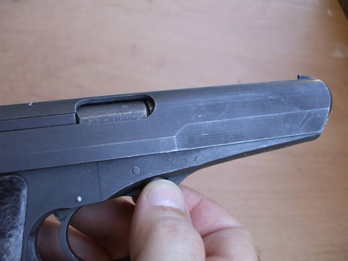 Releasing CZ-52 slide from the frame.